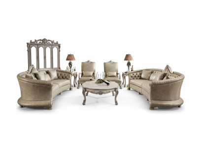 Sofagarnitur Couchtisch Beistelltisch Wohnlandschaft Sofa Polster 5tlg. Set Neu