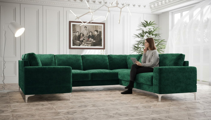 Wohnlandschaft Polsterecke Sofa Couch Sofas Neu Wohnzimmer Samt Ecksofa U-Form