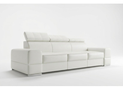 Design xxl Couchen Sofa 4 - Sitzer Couch Leder Polster Weiß Luxus Sofa Viersitz