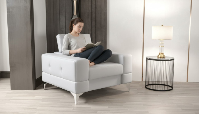 Modern Design Sessel Stoff Couch Sofa Polster Sofas Sessel Fernseh 1Sitzer Neu