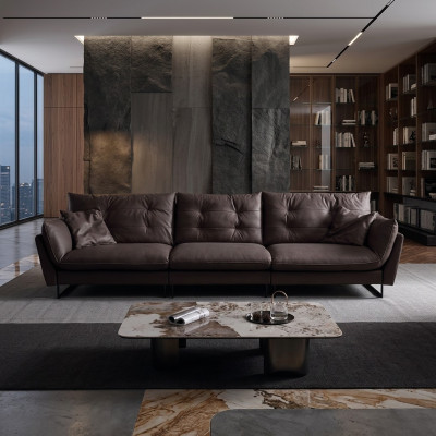 Sofa 4 Sitzer Sofas Luxus Kunstleder big Polster 260cm Designer Möbel