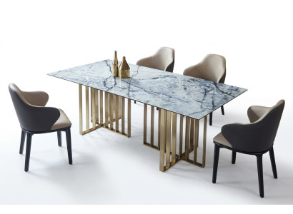 Design Tisch Edelstahl Büro Konferenz Esszimmer Wohnzimmer Marmor Farbe Möbel