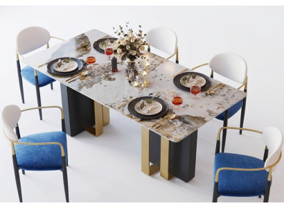 Tisch Marmor Stil Küche Moderner Esstisch Tische Esszimmer Luxus Möbel Design