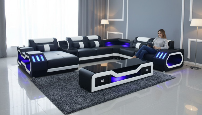 Wohnlandschaft Design Modern Ecksofa U-Form Sofa Wohnlandschaft Neu Polster Sofa