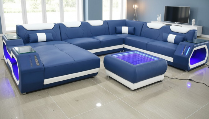Sofas U Form Ecksofa Polster Couch Leder Eck Neu Wohnlandschaft Designer Couch