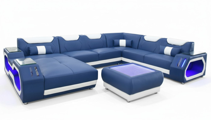 Sofas U Form Ecksofa Polster Couch Leder Eck Neu Wohnlandschaft Designer Couch