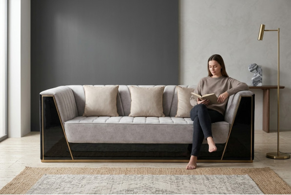 Sofa 3 Sitzer Sofas Luxus Textil Couchen big Polster Designer Möbel Dreisitzer
