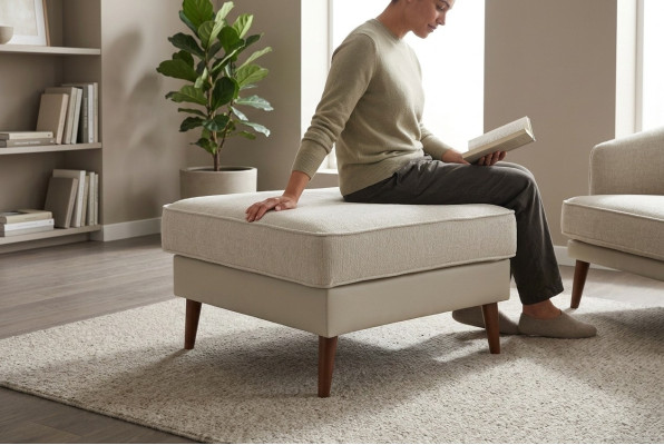 Wohnzimmer Bank Fußhocker Ottomane Sitzhocker Sitzpouf Designer Hocker Polster
