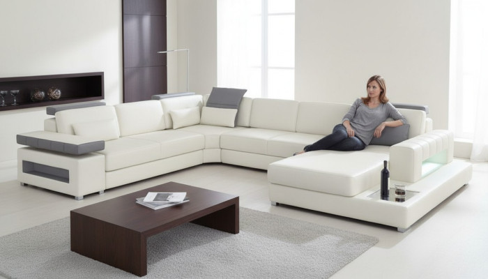 Designer Wohnlandschaft Sofa Couch Ecksofa Polster Wohnlandschaft U-Form