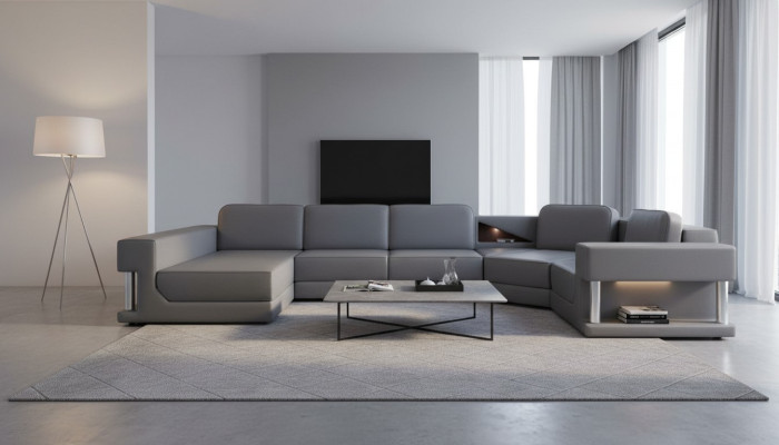 Wohnlandschaft U Form Eck Sofa Couch Polster Ecke Leder Sofa Couchen Möbel Neu