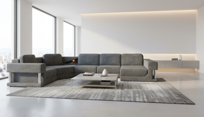 Ecksofa U Form Bettfunktion Schlaf Sofa Neu Wohnlandschaft Multifunktion Couch