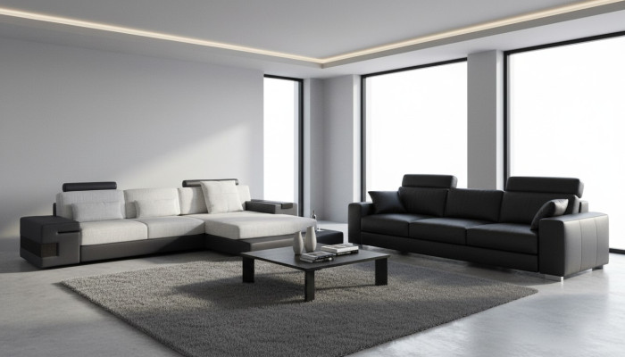 Stoff L-Form Couch Wohnzimmer Ecksofa moderne Design Textil großes Sofa Modern