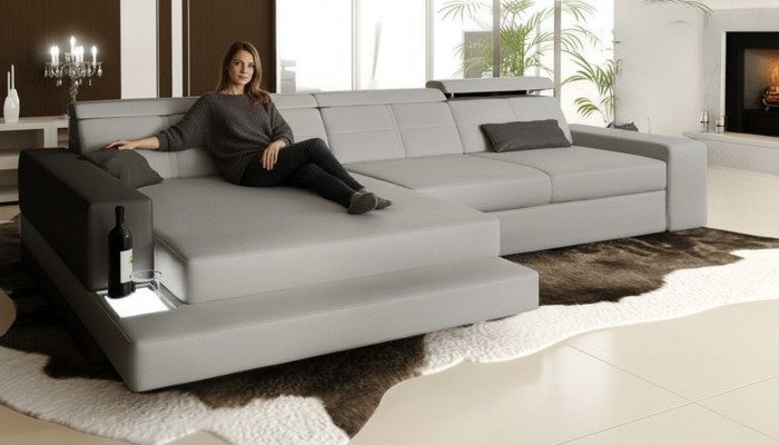 Design Ecksofa L form Couch Polster Textil Sofas Luxus Wohnzimmer Sofa Sitzer