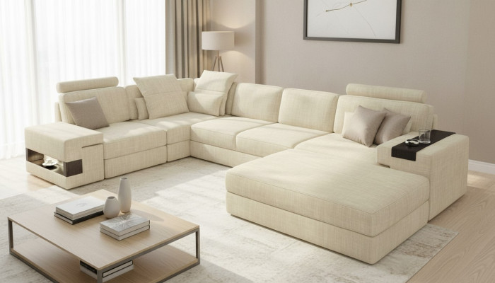 Textilsofa L-Form Sofa Möbel Wohnzimmer Ecke Design Modern Weich Stil 2tlg.Set