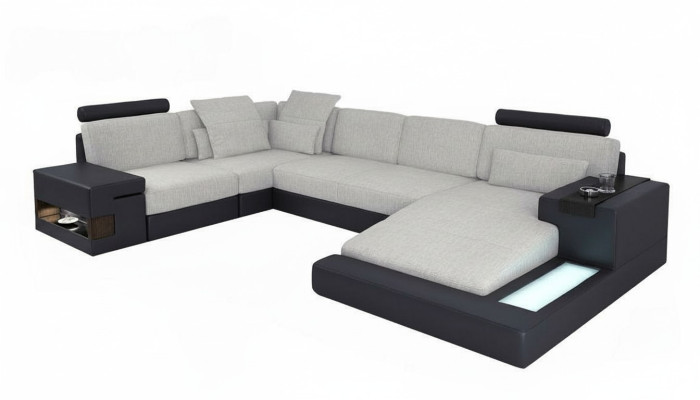 Design Sofas Wohnlandschaft Ecksofa Leder U Form Sofa Couch Polster Couchen Neu