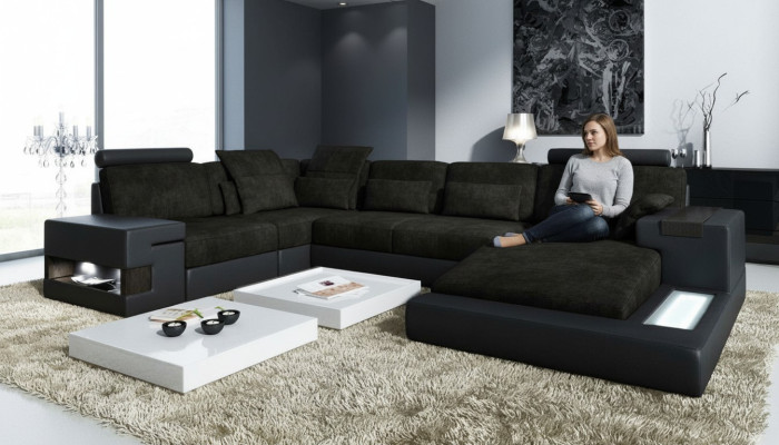 Design Sofa Ecksofas U Form Modernes Polster Wohnzimmer Möbel Ecksofa Textilsofa