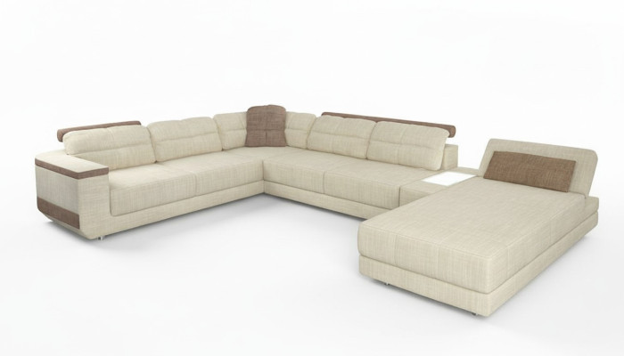 Design Ecksofa U-Form Modern Sofa Wohnlandschaft Polster Bettfunktion Möbel Neu