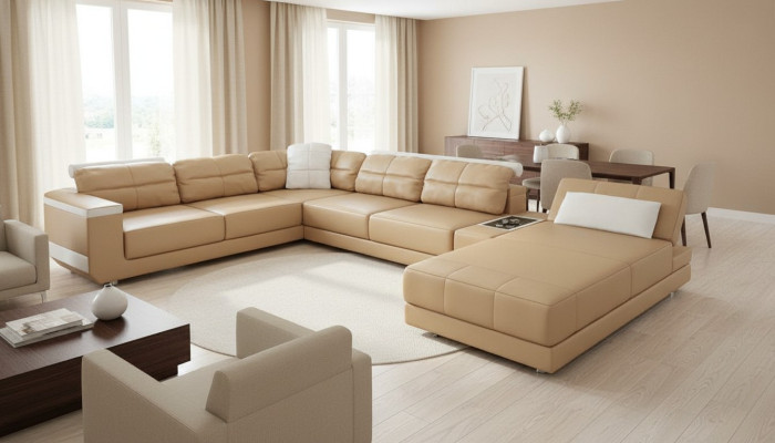 Design Couch Ecksofa Wohnlandschaft Sofa U Form Polster Couchen Textil Couchen