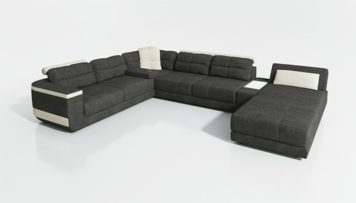 Designer U-Form Ecksofa XXL Wohnlandschaft Sofa Couch Polster Sofa Ecke Neu
