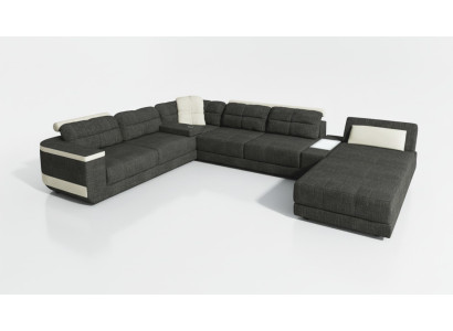 Designer U-Form Ecksofa XXL Wohnlandschaft Sofa Couch Polster Sofa Ecke Neu