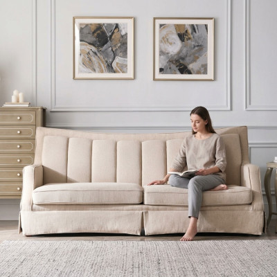 Stoff Sofa Dreisitzer Möbel Relax Sitz Design Couch Lounge Sofas Textil 3 Sitzer