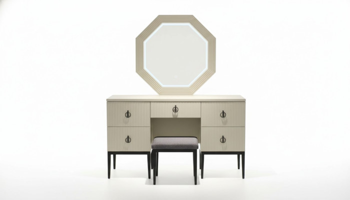 Praktisch Modern und Neu Schlafzimmer Schminktisch mit Spiegel und Hocker