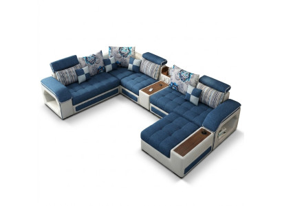 Ecksofa U-form Polster Modern Relax Sitz Luxus Möbel Wohnlandschaft Sofa Couch