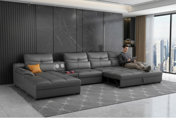Sofa Couch Ecksofa U-form Polster Modern Relax Sitz Luxus Möbel Wohnlandschaft