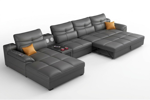 Sofa Couch Ecksofa U-form Polster Modern Relax Sitz Luxus Möbel Wohnlandschaft