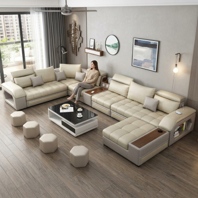 Ecksofa U-form Sitz Möbel Wohnlandschaft Luxus Polster Modern Relax Sofa Couch