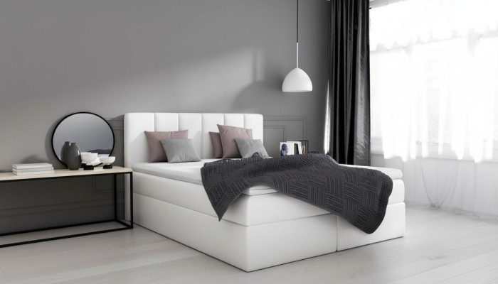 Boxspringbett Doppelbett Bett mit Bettkasten Ehebett Betten Polsterbett Weiß Neu