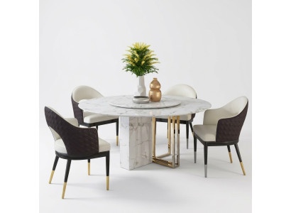 Runder Luxus Tisch Design Tische Rund Stein Möbel Esszimmer Esstische Modern Neu