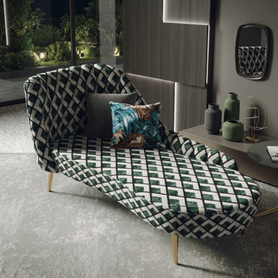Textil Chaise Lounge Liege Polster Liegen Sofa Chaiselounge Relax Club Möbel 