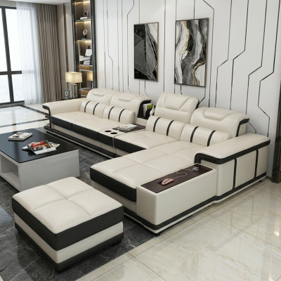 Wohnlandschaft Ecksofa L-form Eck Polstersofa Sitz Design Couch Sofas Kunstleder