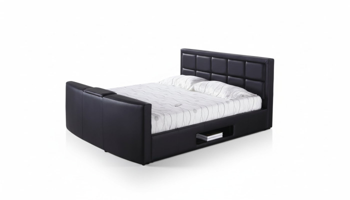 Bett mit Lift Fernseh Halterung Schlafzimmer Betten Polster Doppel