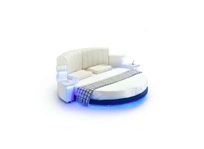 Rund Bett Möbel Polster Betten Schlafzimmer Möbel Lederbett LED