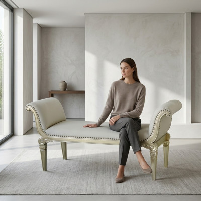Hocker Polsterbank Sitzbank Bank Sitzbank Sitzmöbel Lederbank Holzbank Möbel Neu