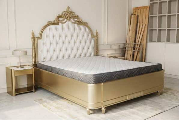 Chesterfield Holz Doppelbett Betten Design Polster Bett Ehe Schlafzimmer 180x200