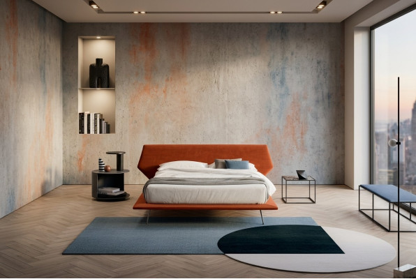 Doppelbett Betten Design Polster Schlafzimmer 200x200cm Modern Holz Bett Italien