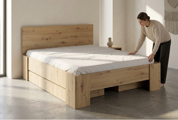 Luxus Möbel Design Doppel Hotel Holz Kasten Schlafzimmer Betten Bettrahmen Neu