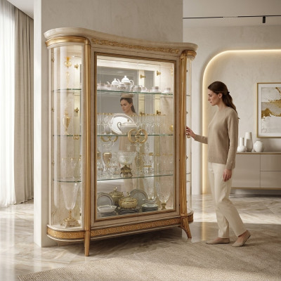 Vitrine Schrank Vitrinen Wohnzimmer Schränke Schau Design Italienische Möbel Neu