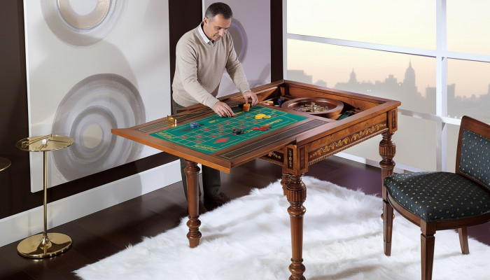 Tisch Spiel Tische Luxus Karten Holz Roulette Hotel Konsolen Casino Rollet Neu