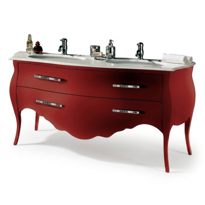 Badmöbel Unterschrank Badschrank Rot 175cm Schrank Badezimmermöbel Hänge Bad Neu