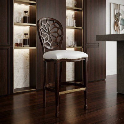 Polster Stühle Lounge Club Luxus Holz Sessel Design Stuhl Bar Hocker Barhocker