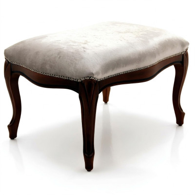 Ottomane Sitz Chaise Gepolstert Pufa Blau Neu Design Polster Hocker Fußhocker