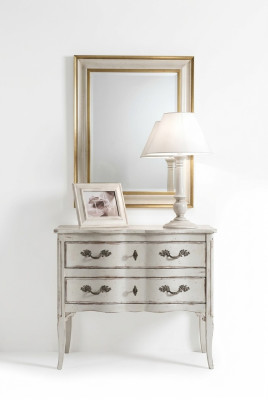 Kommoden Möbel Schrank Wohnzimmer Weiß Sideboard Kommode mit Spiegel Holz