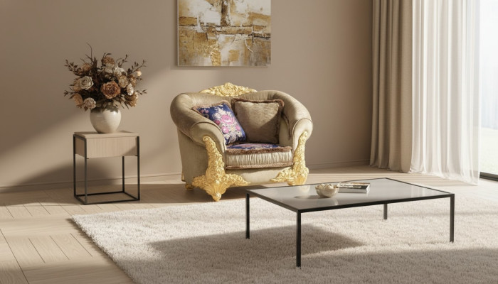 1 Sitzer Sessel Design Art déco Stuhl Polster Club Neu Relax Stoff Textil Lounge