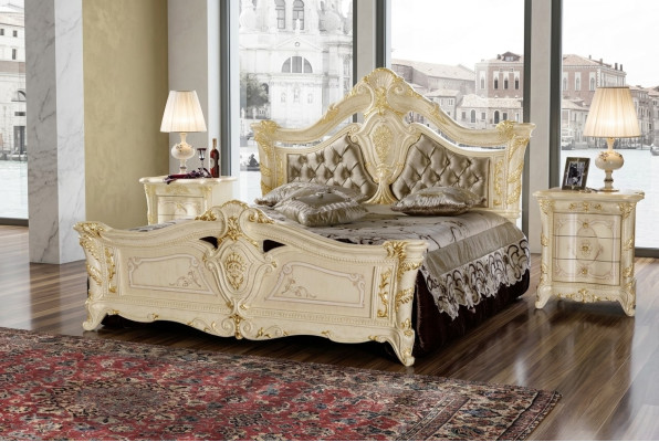 Design Möbel Modern Bett 2x Nachttisch 3 tlg Schlafzimmer Set Luxus