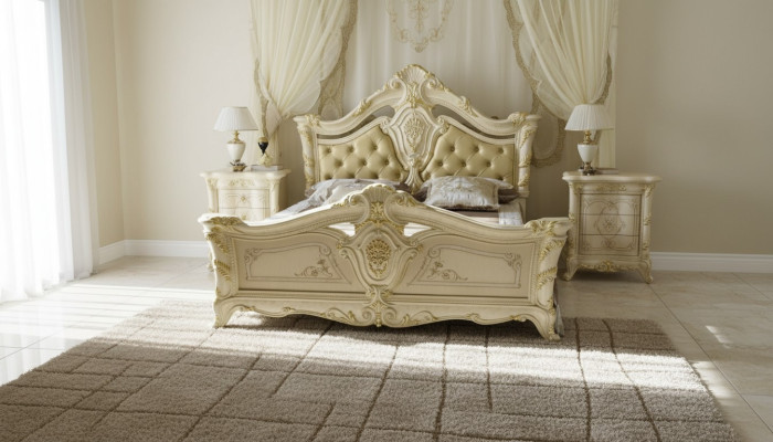 Chesterfield Schlafzimmer Barock Möbel Textil Klassisch Bett Luxus