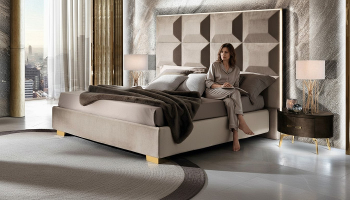 Modern Bett Luxus Betten Chesterfield Möbel Barock Hotel Textil Schlafzimmer